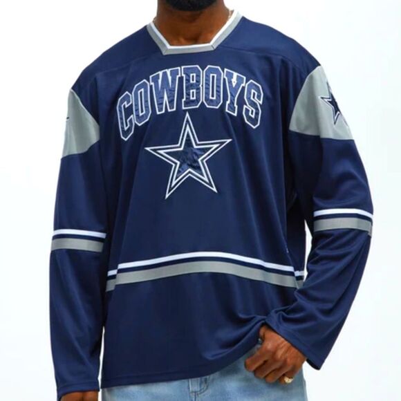 Ultra Game NFL Dallas Cowboys Hockey Style Jersey Top #U - Picture 1 of 7